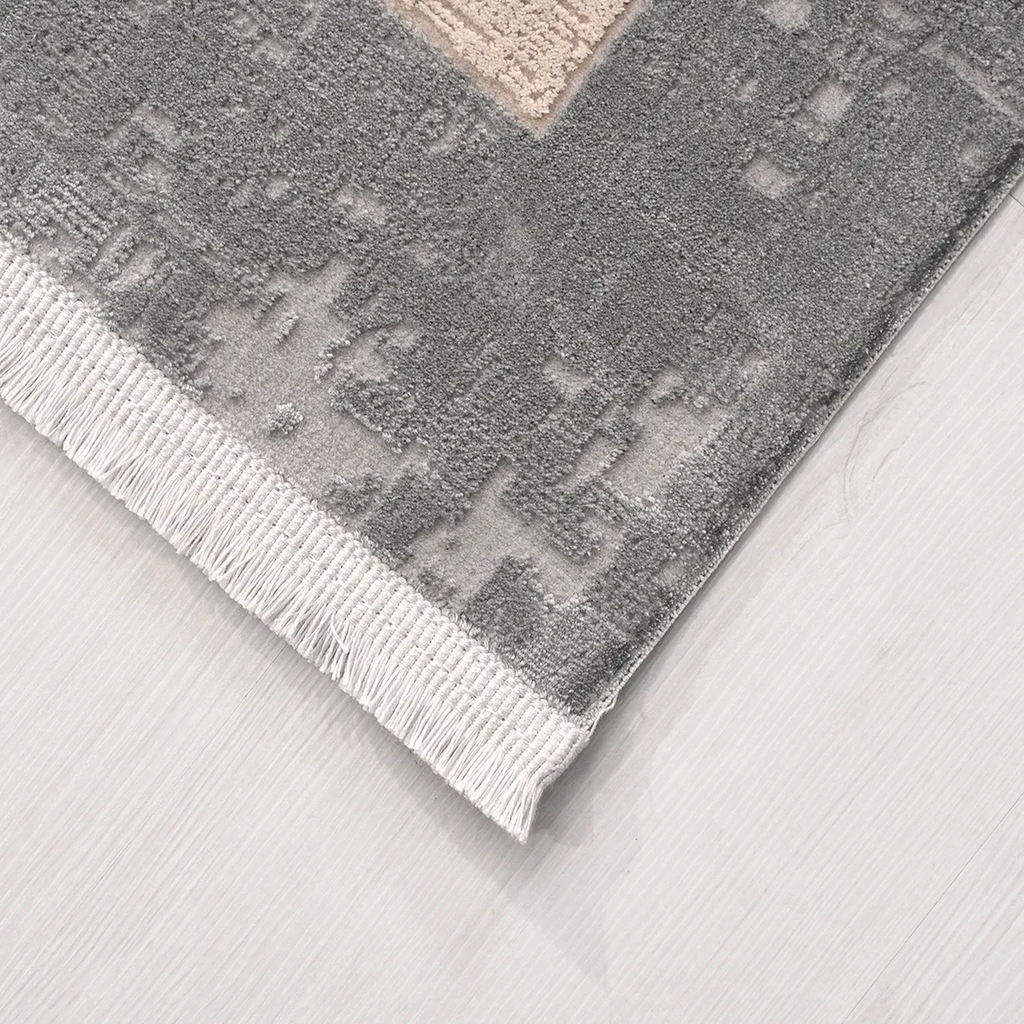 SHARED | Demre Cream Grey Abstract Modern Machine Woven Living Room B photo 5