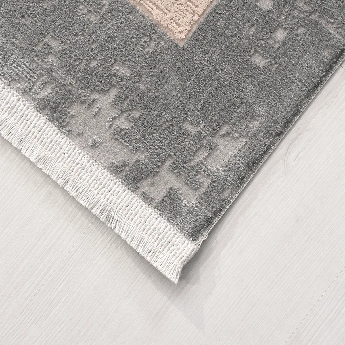 SHARED | Demre Cream Grey Abstract Modern Machine Woven Living Room B photo 5