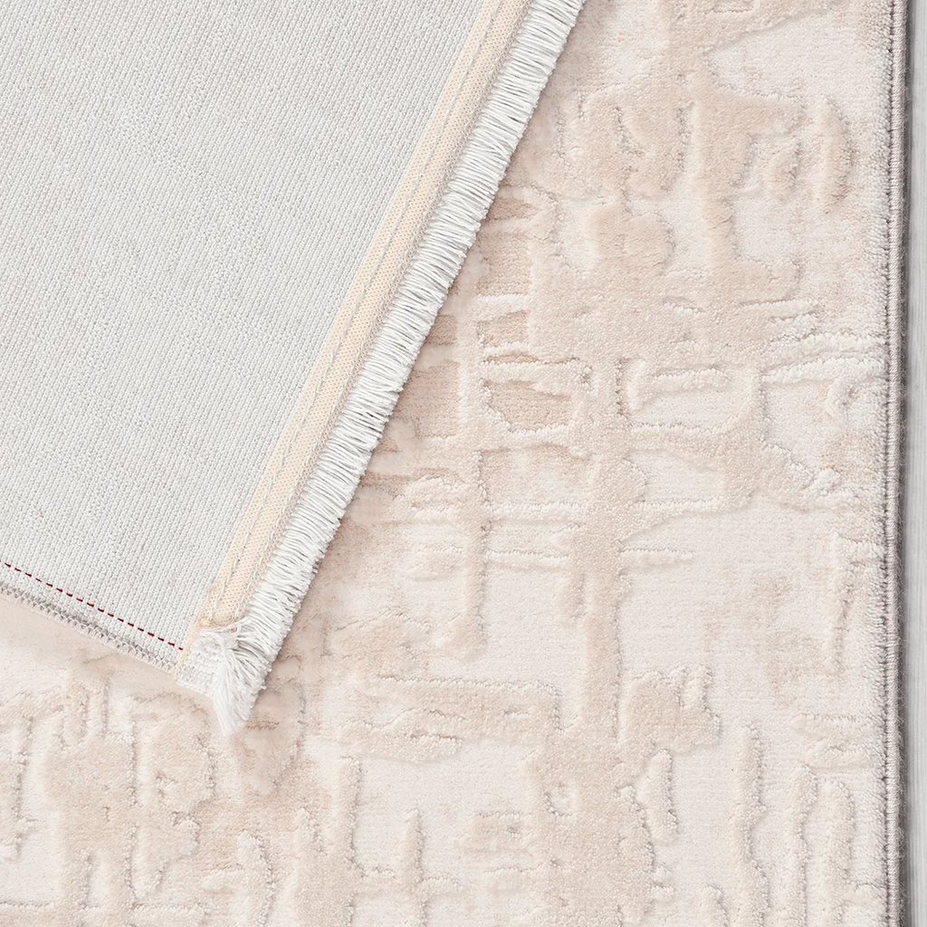 SHARED | Phaselis Cream Beige Abstract Modern Machine Woven Living Ro photo 6