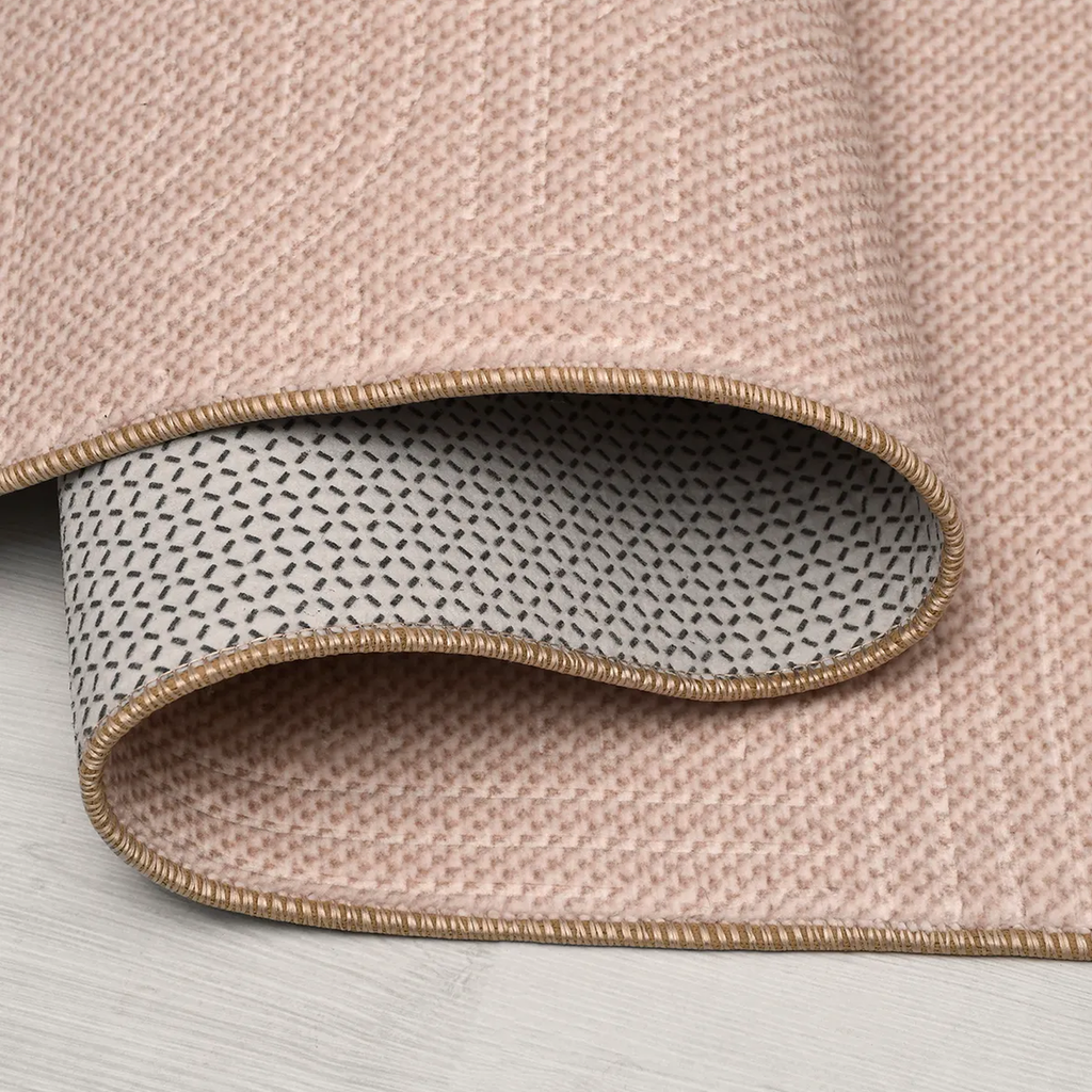 SHARED | Mead Blush Pink Modern Geometric Machine Woven Living Room B photo 6