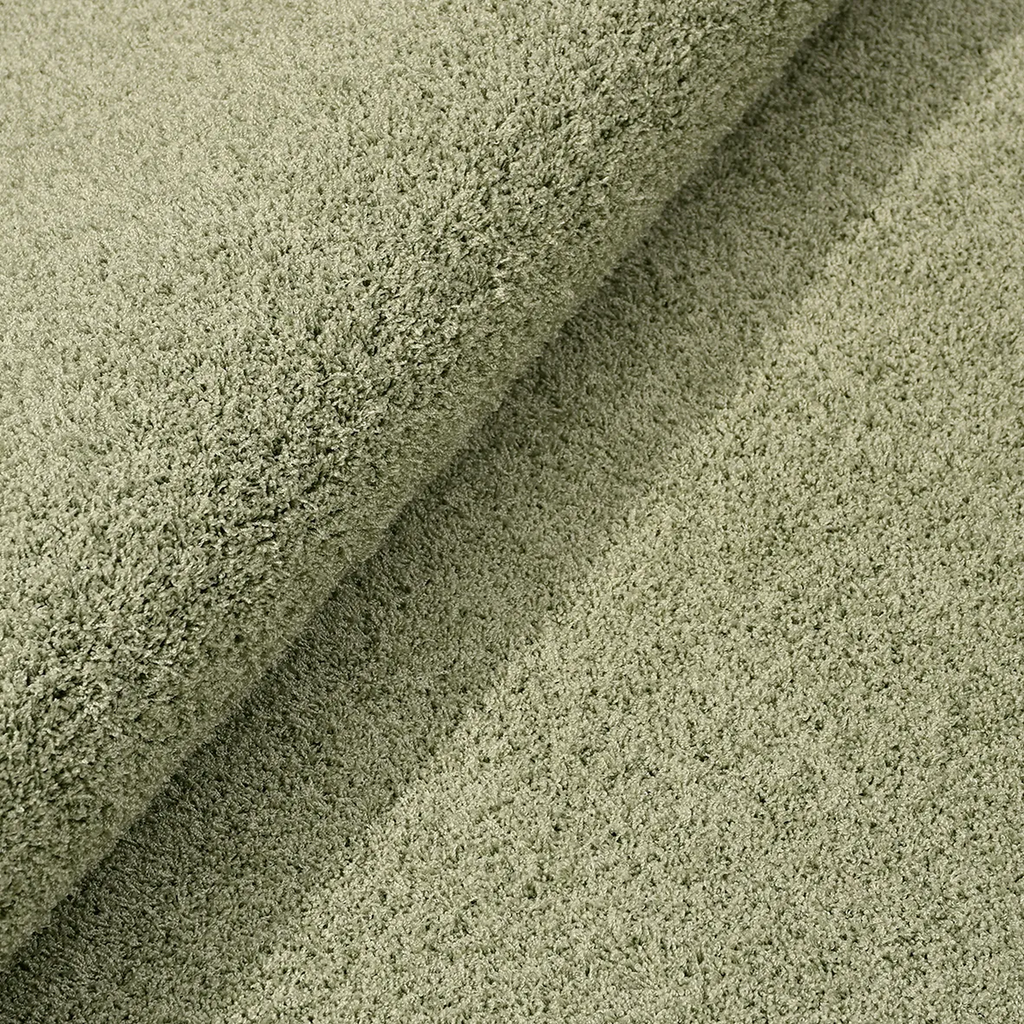 SHARED | Sunbeam Sage Green Solid Shaggy Scandinavian Machine Woven L photo 6