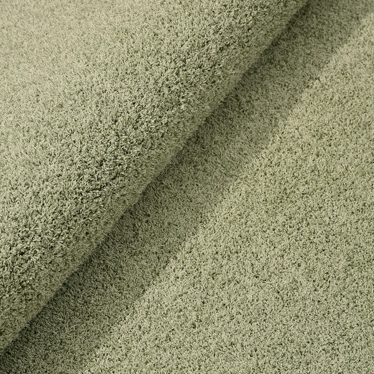 SHARED | Sunbeam Sage Green Solid Shaggy Scandinavian Machine Woven L photo 6