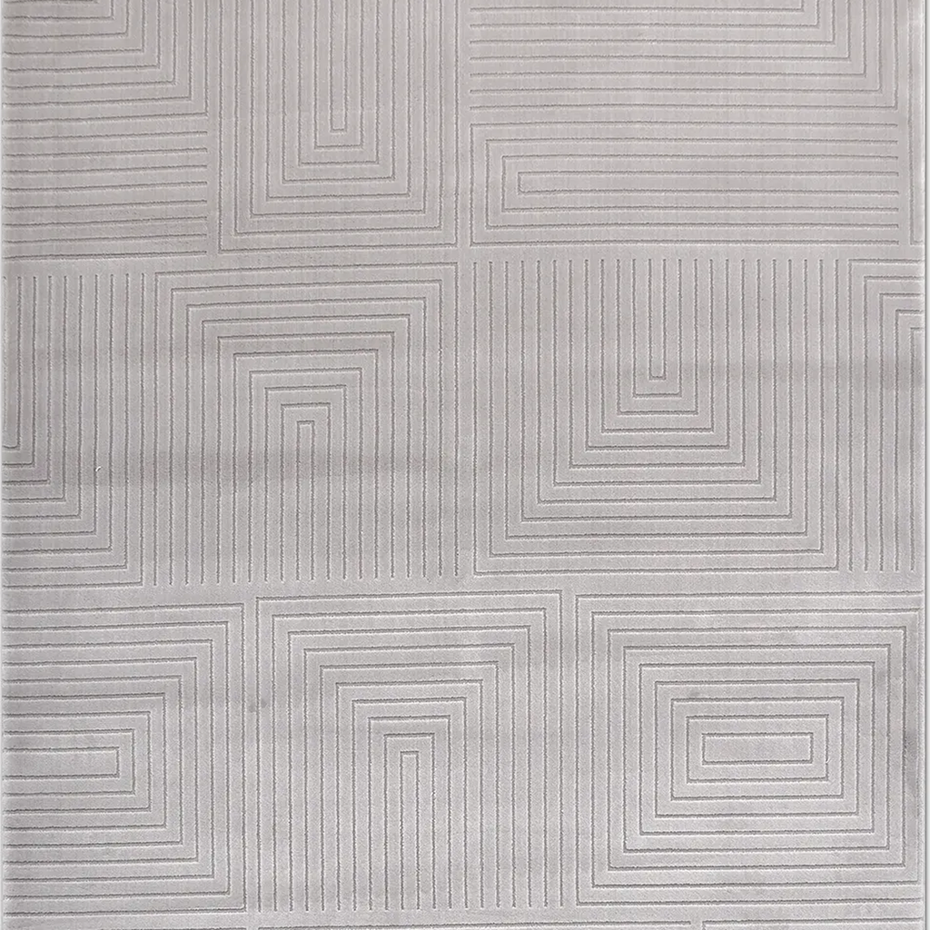 SHARED | Chervil Light Grey Geometric Modern Machine Woven Living Roo photo 6
