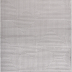 SHARED | Chervil Light Grey Geometric Modern Machine Woven Living Roo photo 6