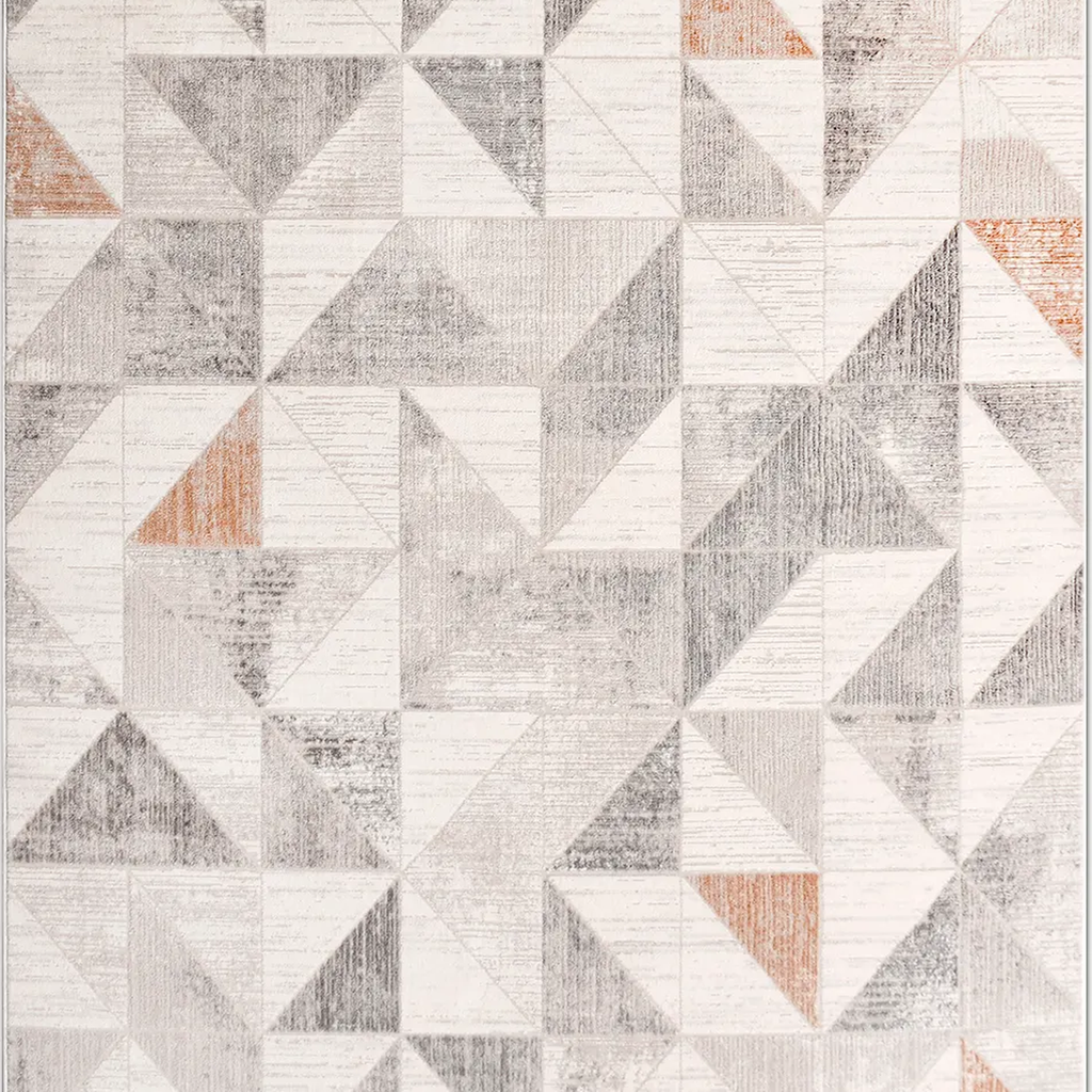 SHARED | Selenite Modern Geometric Machine Woven Cream Grey Beige Ter photo 6