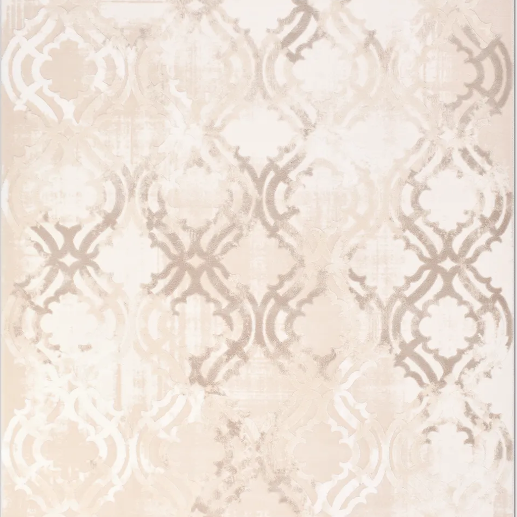 SHARED | Narrows Cream Beige Distressed Damask Medallion Transitional photo 6