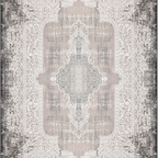 SHARED | Datca Persian Style Medallion Distressed Vintage Look Grey C photo 6