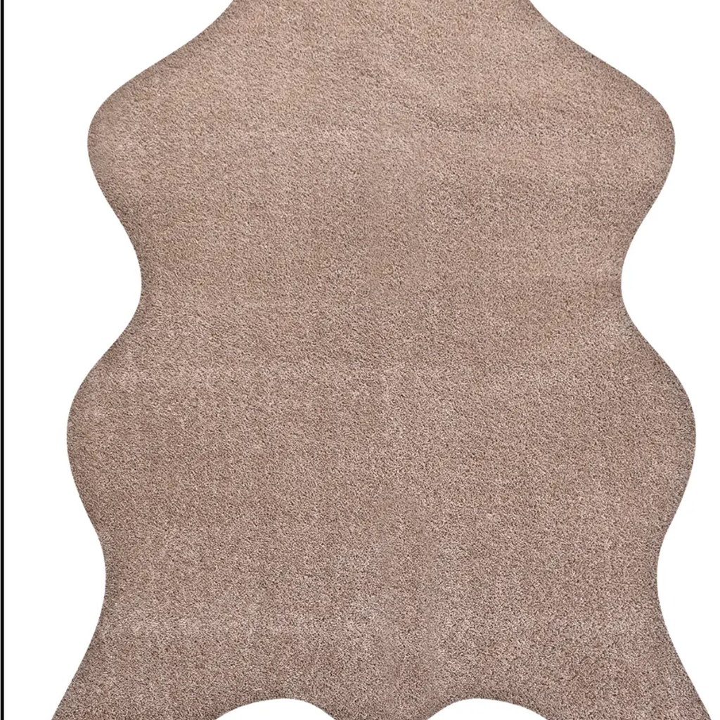 SHARED | Spire Beige Solid Shaggy Faux Sheepskin Scandinavian Machine photo 5
