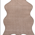 SHARED | Spire Beige Solid Shaggy Faux Sheepskin Scandinavian Machine photo 5