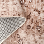 SHARED | Crag Distressed Floral Traditional Machine Woven Beige Brown photo 6