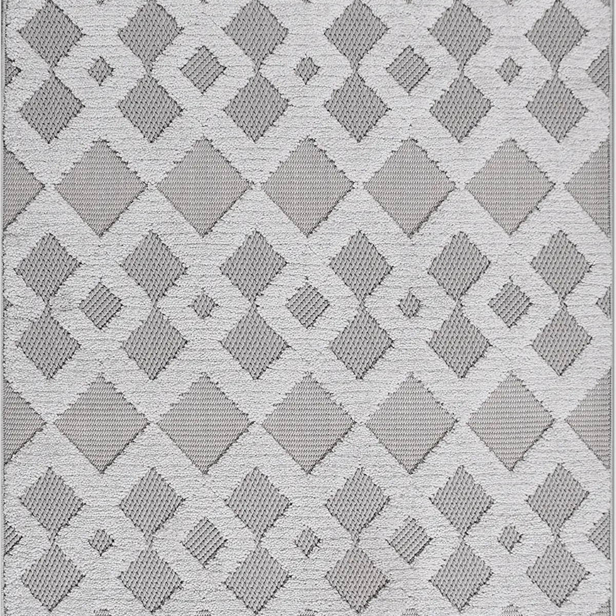 SHARED | Minaret Ivory Grey Geometric Flatweave Look Machine Woven Li photo 5