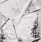 SHARED | Corrie Cream Grey Abstract Modern Machine Woven Living Room  photo 6