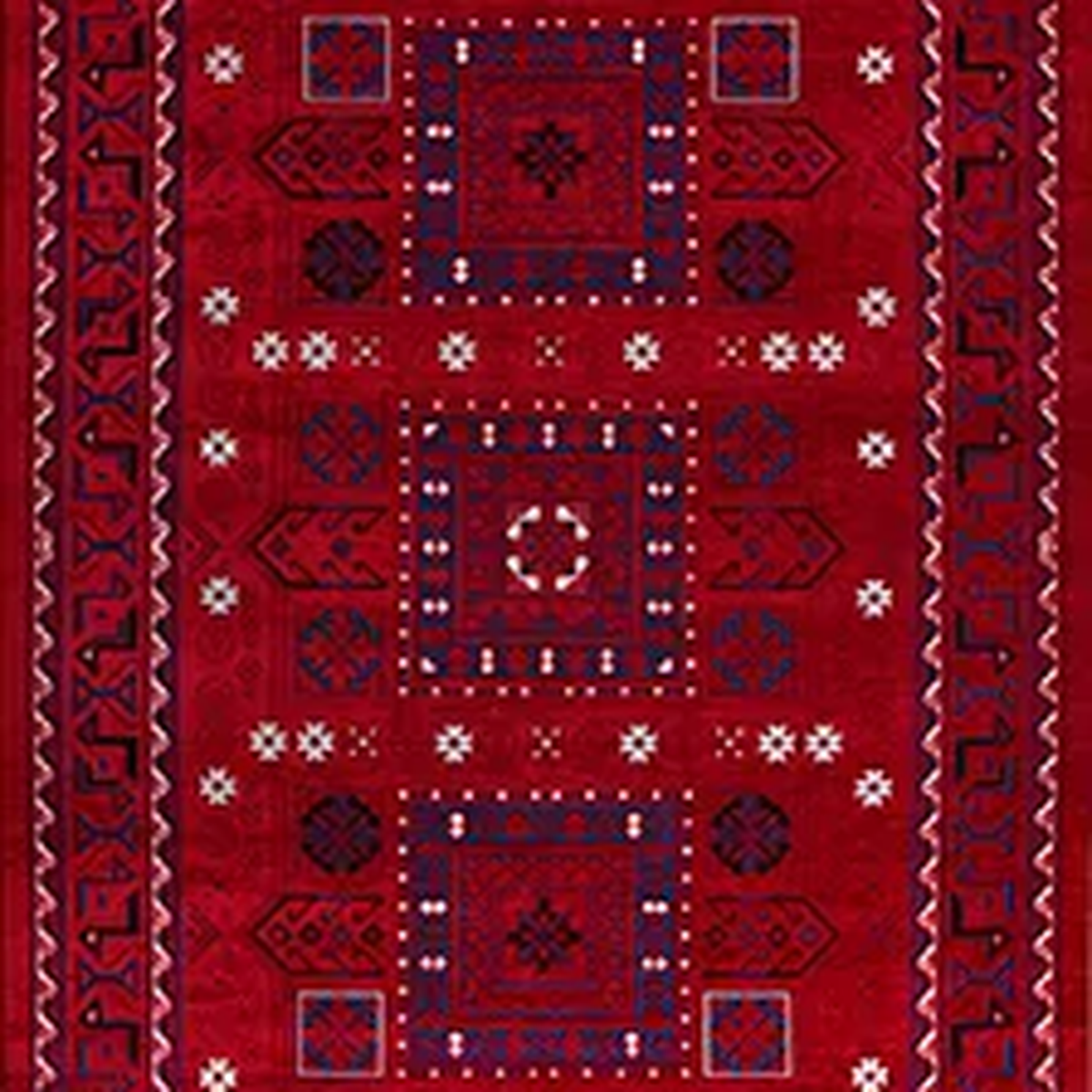 SHARED | Ayvalik Persian Style Traditional Machine Woven Red Navy Cre photo 5
