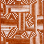 SHARED | Cowslip Terracotta Cream Geometric Mid-Century Modern Machin photo 6