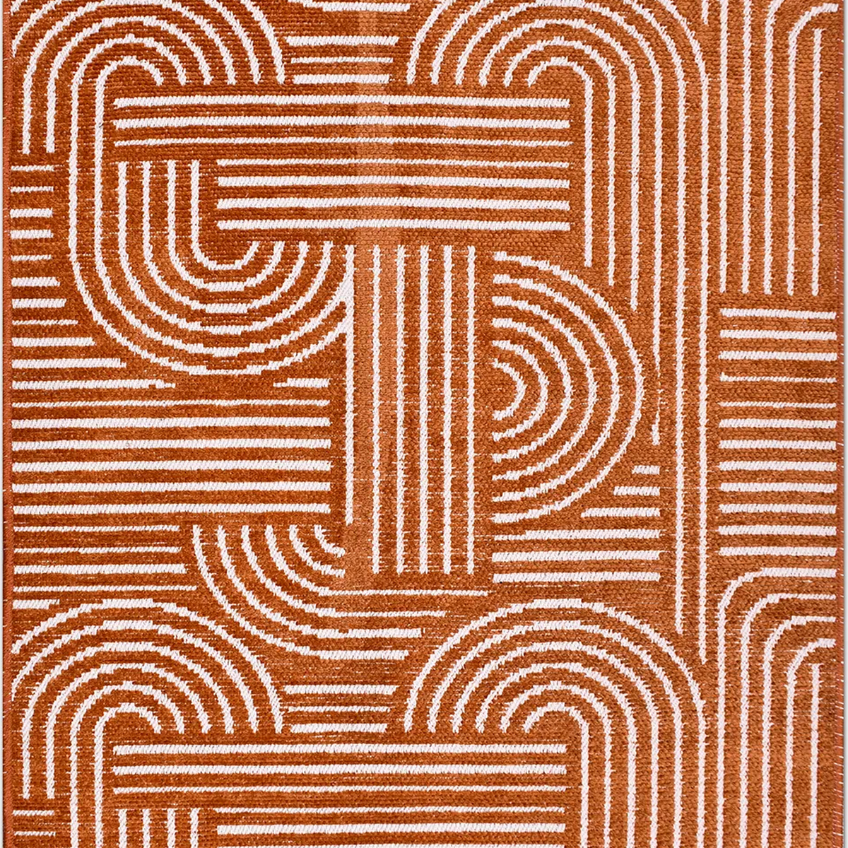 SHARED | Cowslip Terracotta Cream Geometric Mid-Century Modern Machin photo 6