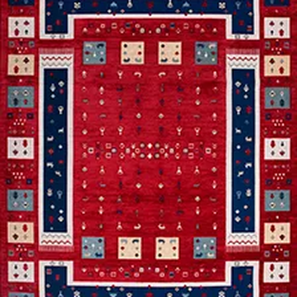 SHARED | Antalya Red Navy Persian Style Traditional Machine Woven Liv photo 5