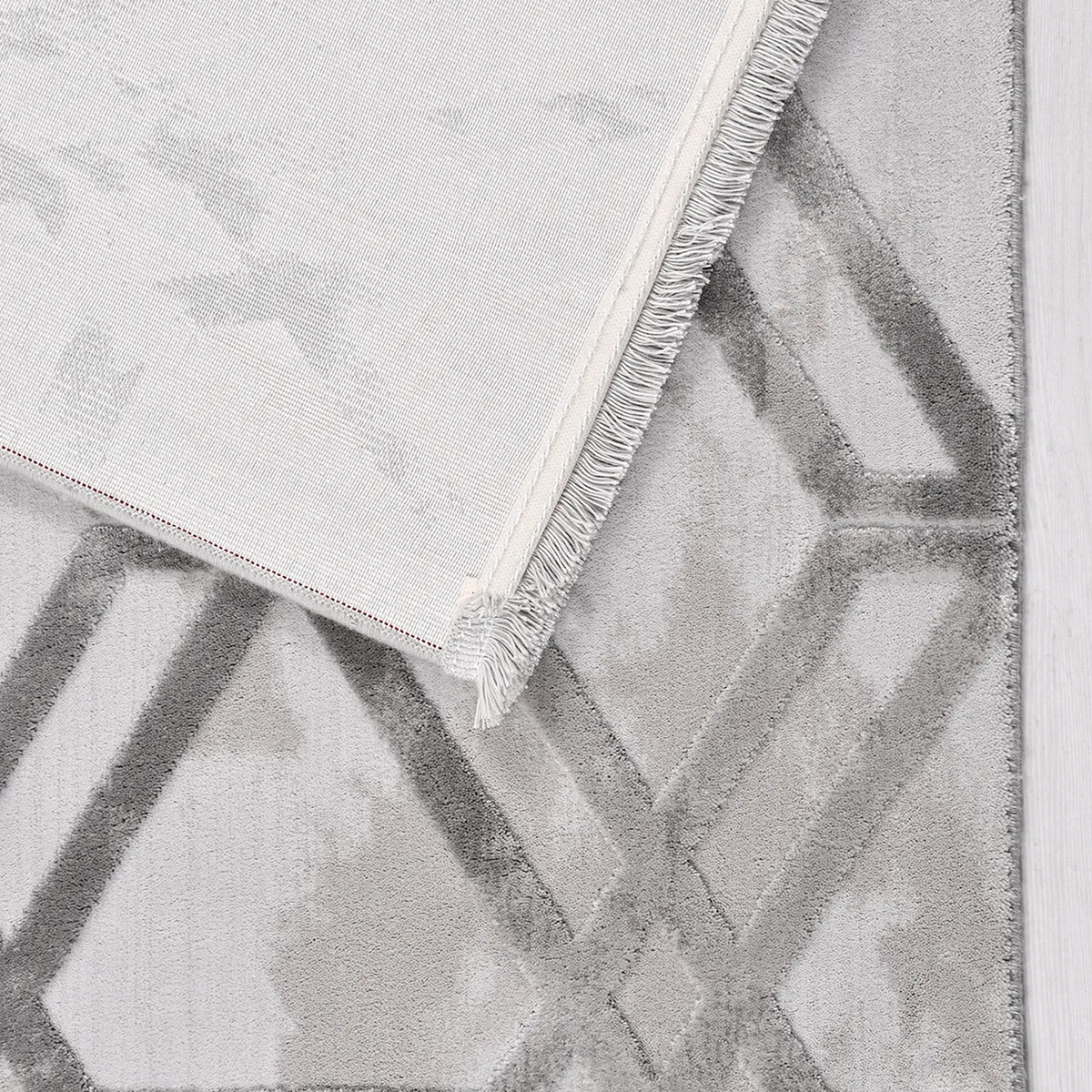 SHARED | Palisade Grey Geometric Modern Machine Woven Living Room Bed photo 6