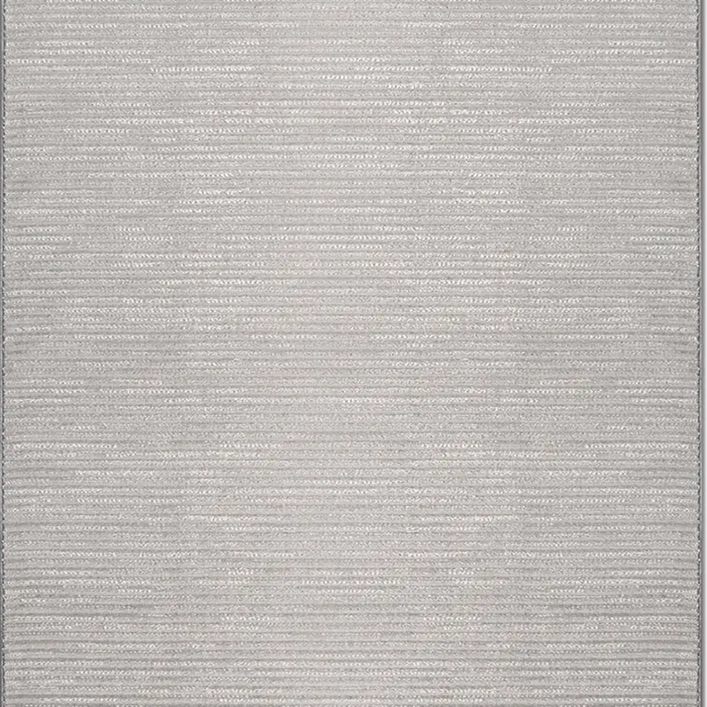 SHARED | Fernway Grey Ivory Striped Modern Machine Woven Living Room  photo 6