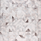 SHARED | Marl Cream Beige Modern Geometric Distressed Machine Woven L photo 6