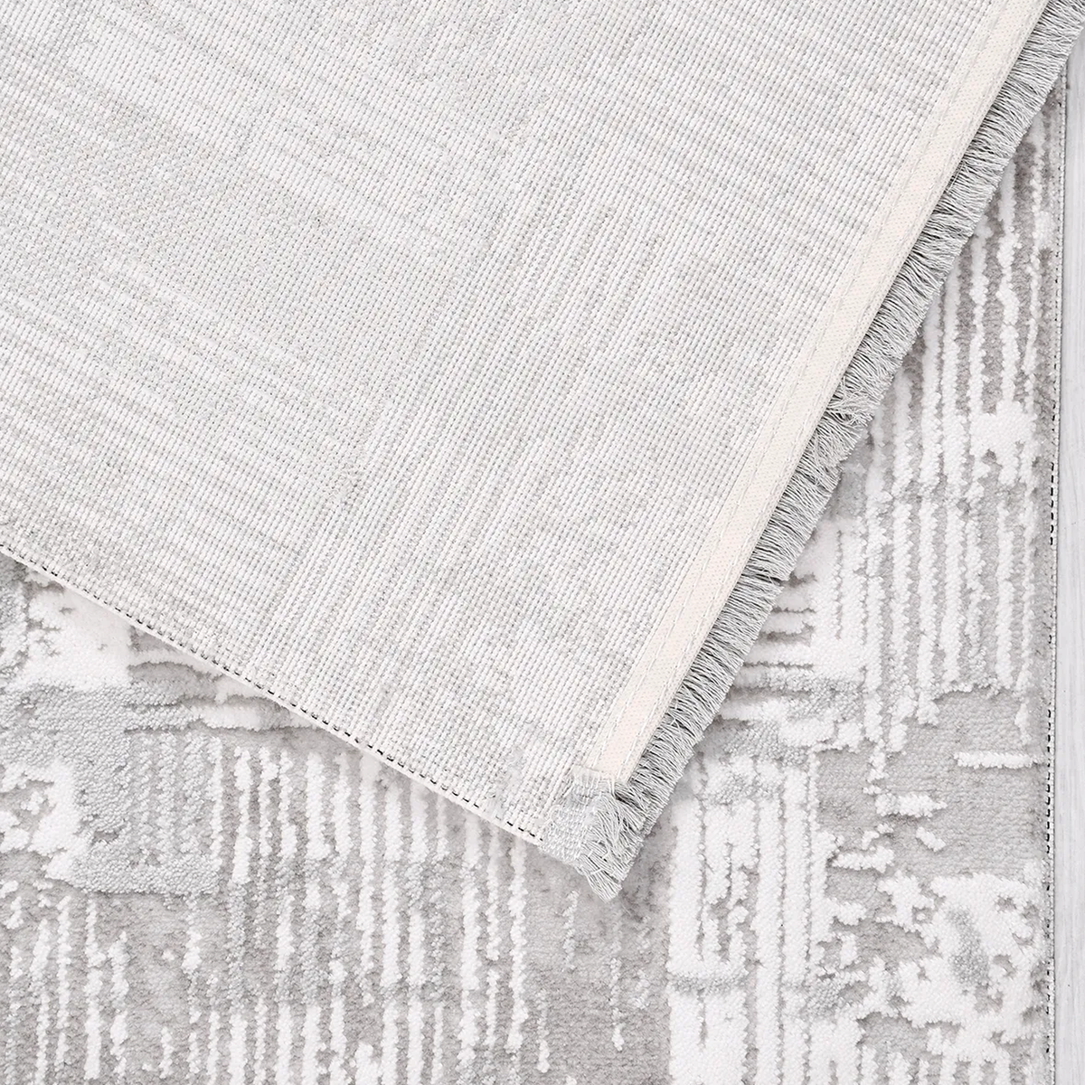 SHARED | Pergamon Cream Grey Abstract Modern Machine Woven Living Roo photo 6