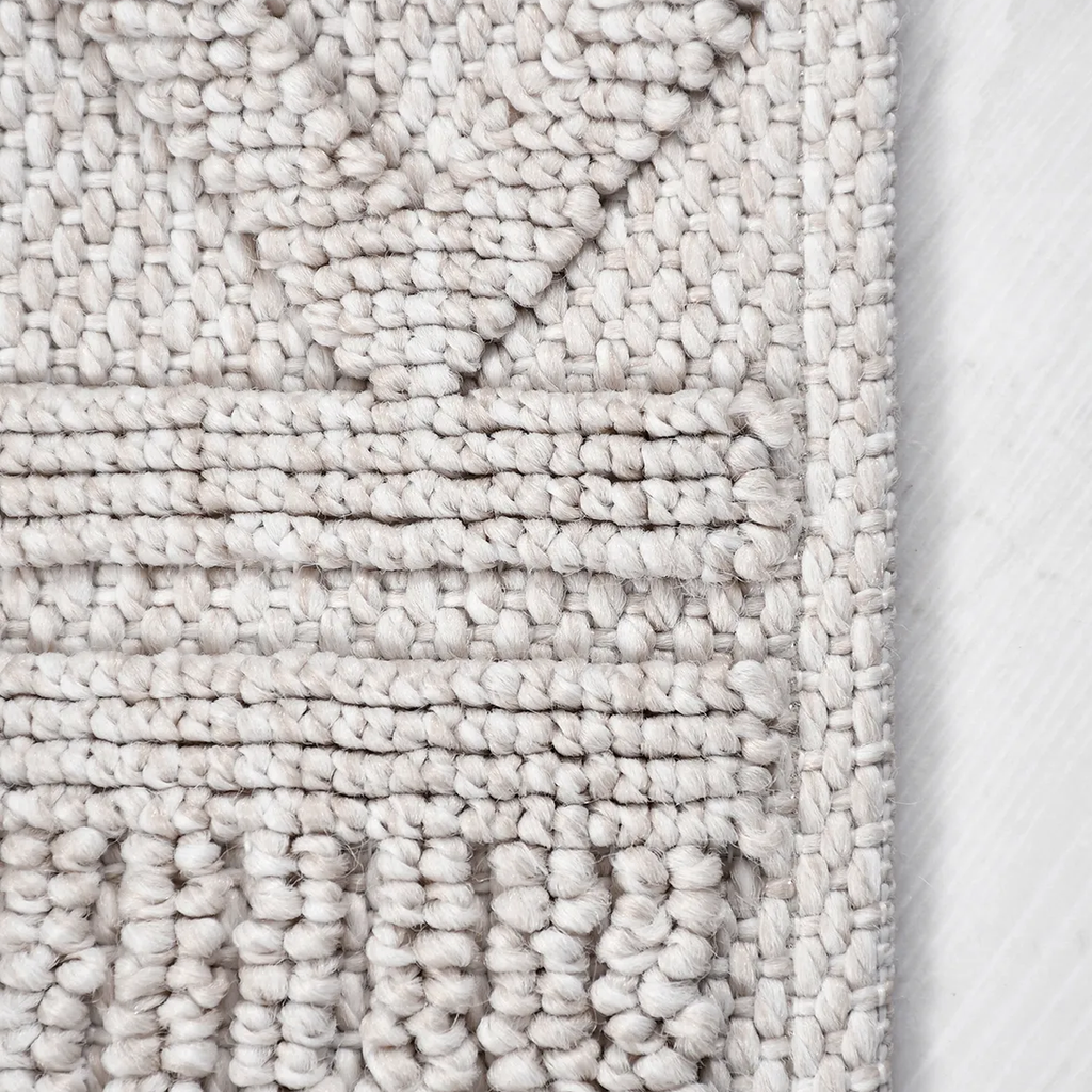SHARED | Azurite Cream Boho Geometric Textured Machine Woven Living R photo 6