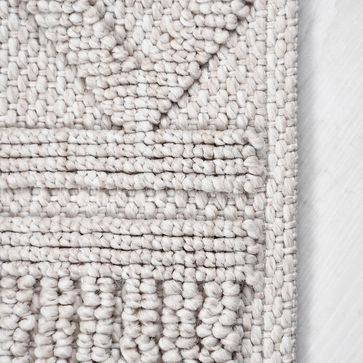 SHARED | Azurite Cream Boho Geometric Textured Machine Woven Living R photo 6