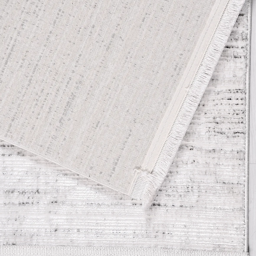 SHARED | Saffron Ivory Grey Striped Modern Machine Woven Living Room  photo 6