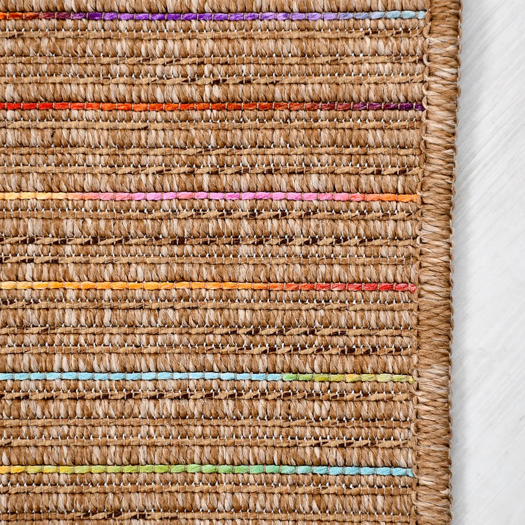 SHARED | Jacinth Boho Striped Multicolour Beige Machine Woven Living  photo 6