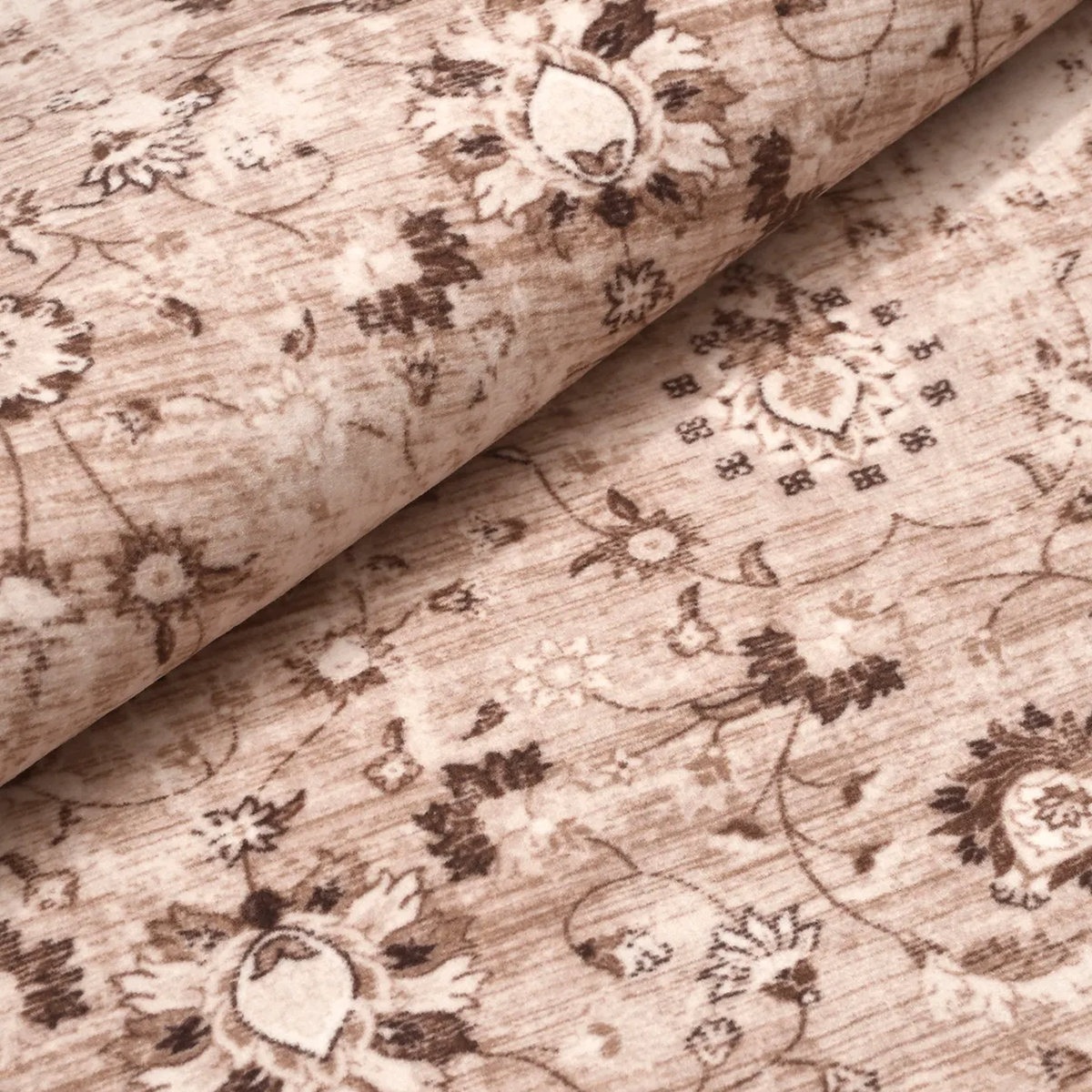SHARED | Crag Distressed Floral Traditional Machine Woven Beige Brown photo 7