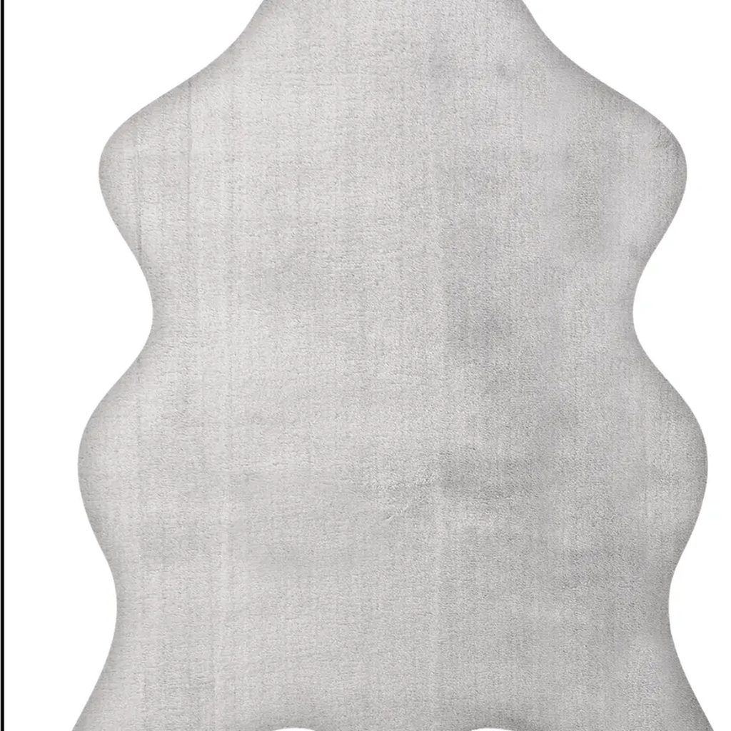 SHARED | Stairwell Light Grey Solid Shaggy Faux Fur Machine Woven Bed photo 6