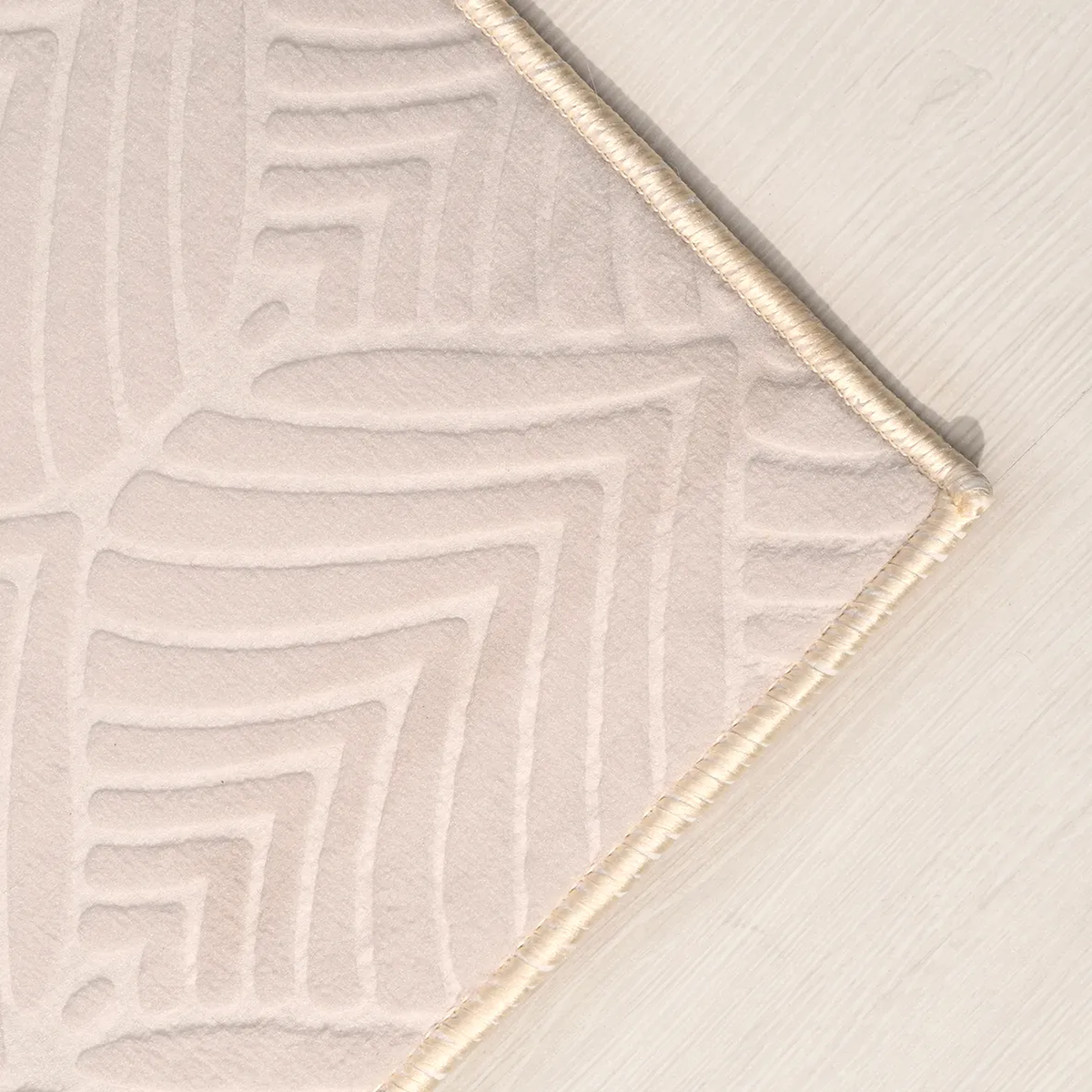 SHARED | Bismuth Cream Modern Geometric Carved Texture Machine Woven  photo 7