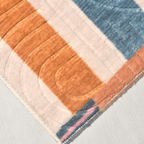 SHARED | Dell Mid-Century Modern Patchwork Orange Cream Blue Machine  photo 7