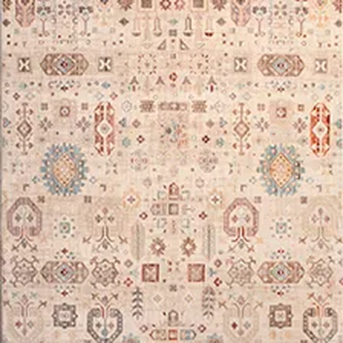 SHARED | Obelisk Cream Multicolor Distressed Persian Style Machine Wo photo 6