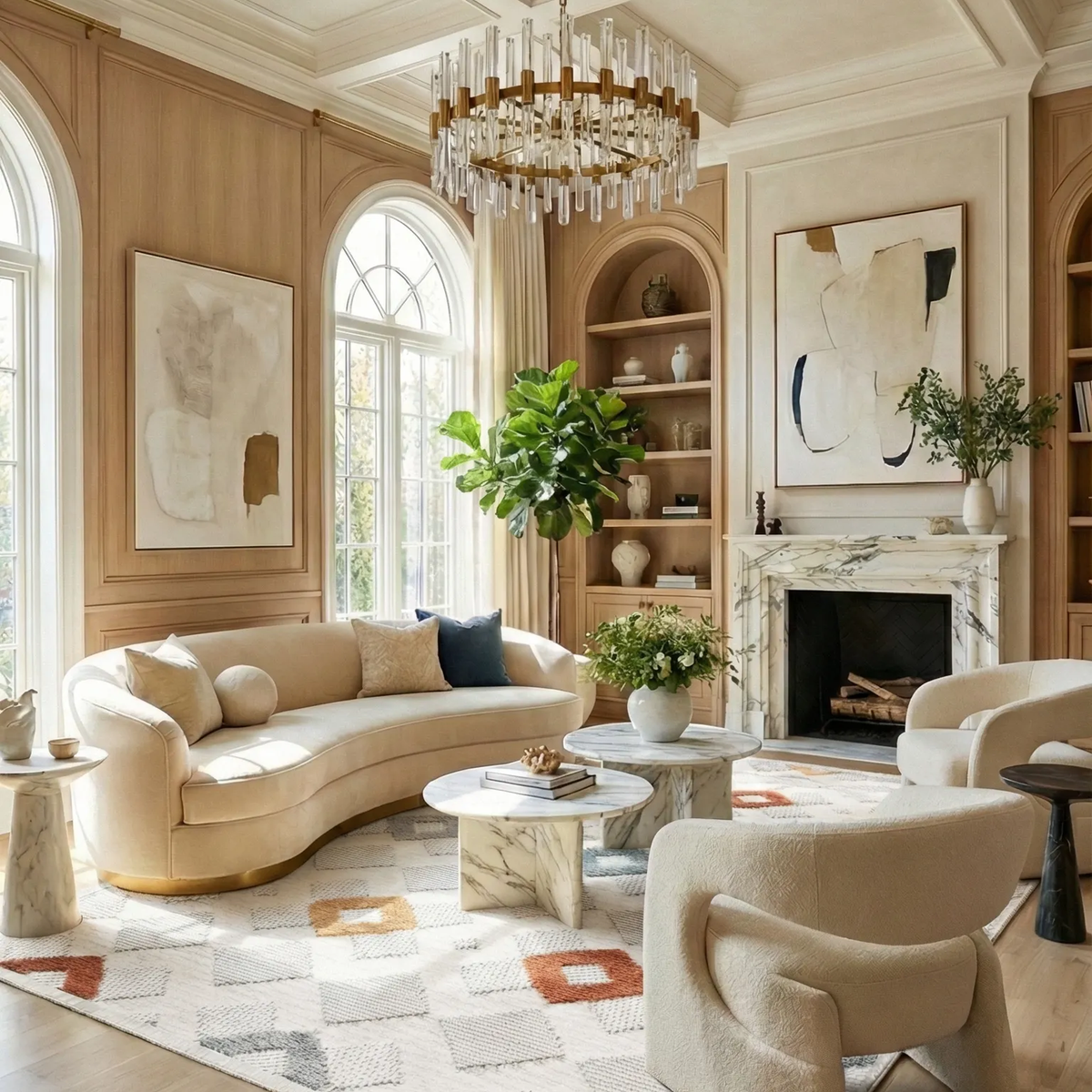 SHARED | Lodge Cream Boho Geometric Diamond Machine Woven Living Room photo 6