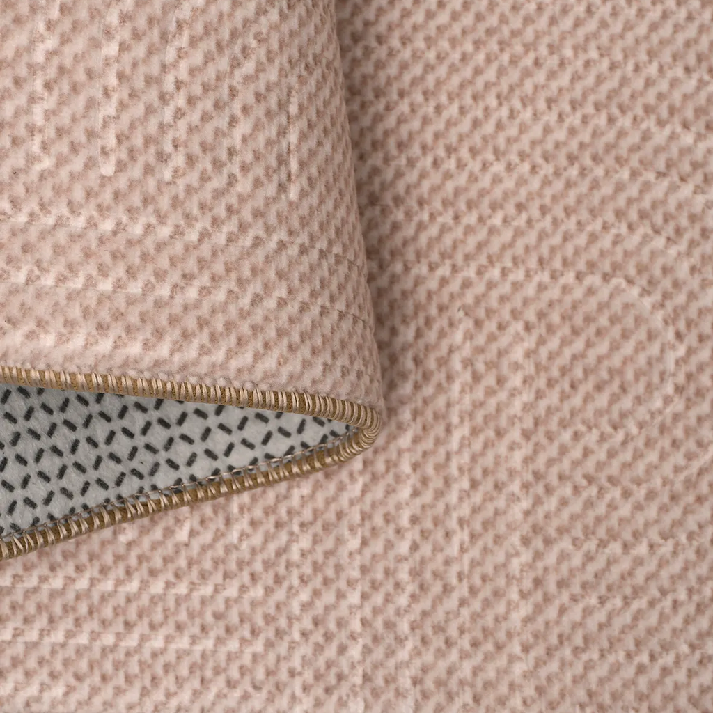SHARED | Mead Blush Pink Modern Geometric Machine Woven Living Room B photo 7