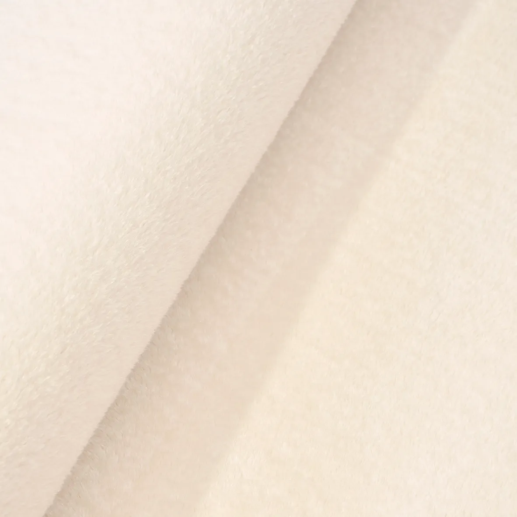 SHARED | Solarium Cream Solid Faux Fur Style Scandinavian Machine Wov photo 6