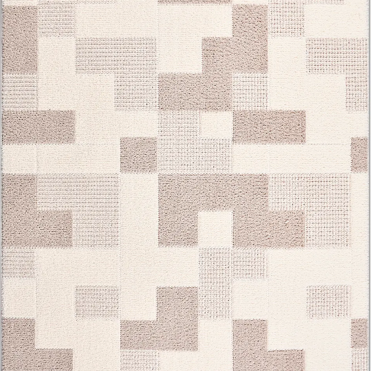 SHARED | Nimbus Cream Taupe Geometric Modern Machine Woven Living Roo photo 6