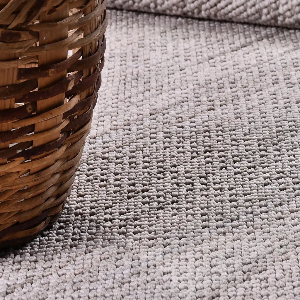 SHARED | Scriptorium Grey Cream Solid Textured Flatweave Machine Wove photo 6