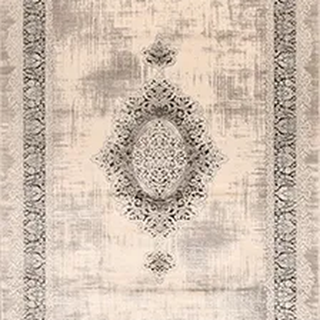 SHARED | Arbour Cream Taupe Distressed Damask Machine Woven Transitio photo 6