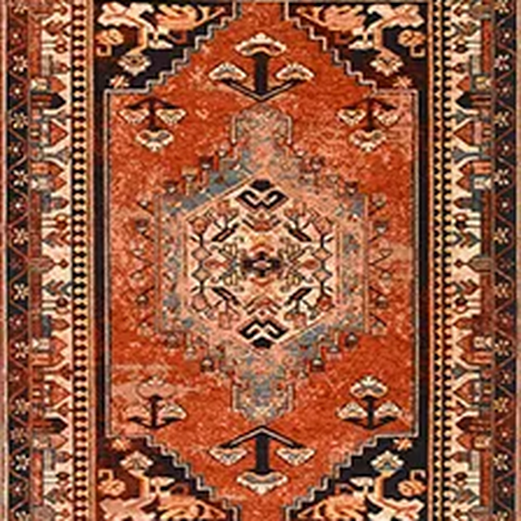 SHARED | Cirrus Persian Style Traditional Medallion Rust Black Cream  photo 6