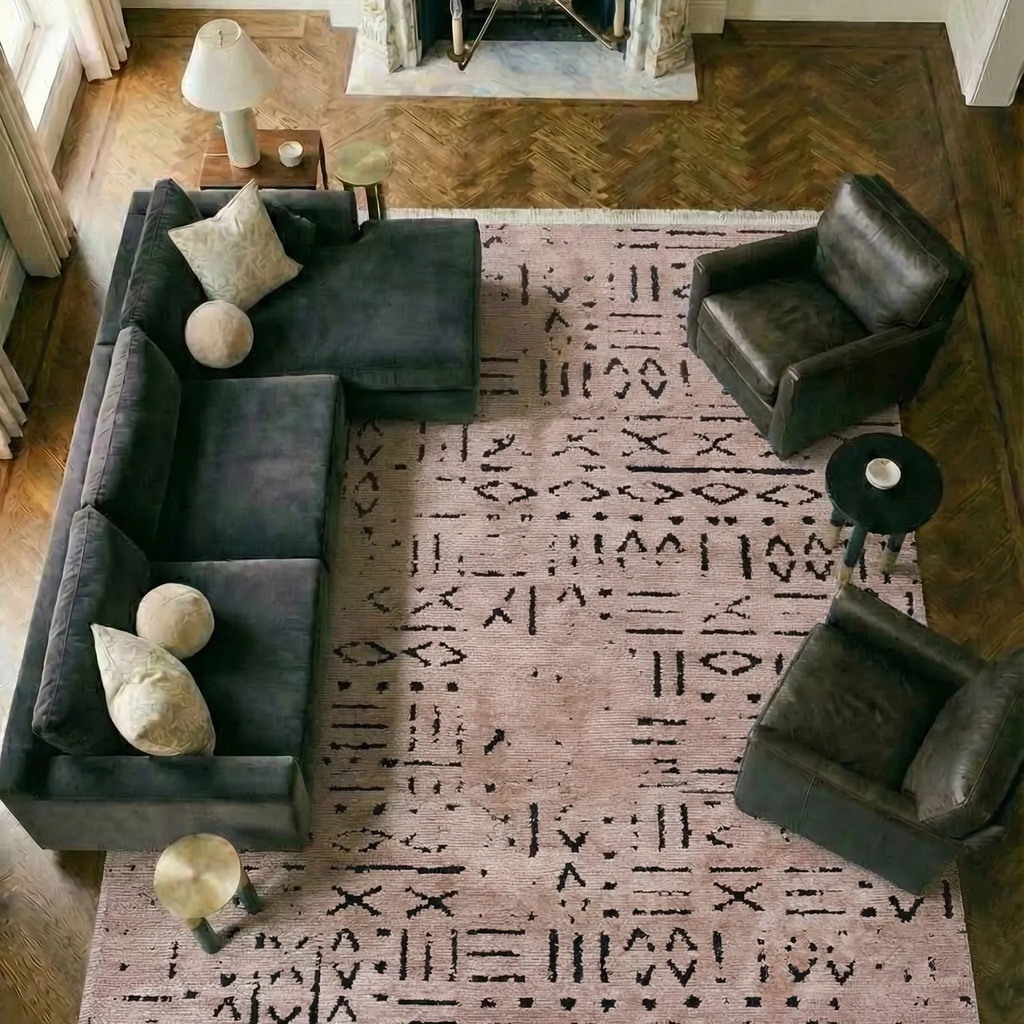 SHARED | Iris Blush Pink Boho Abstract Tribal Machine Woven Living Ro photo 7