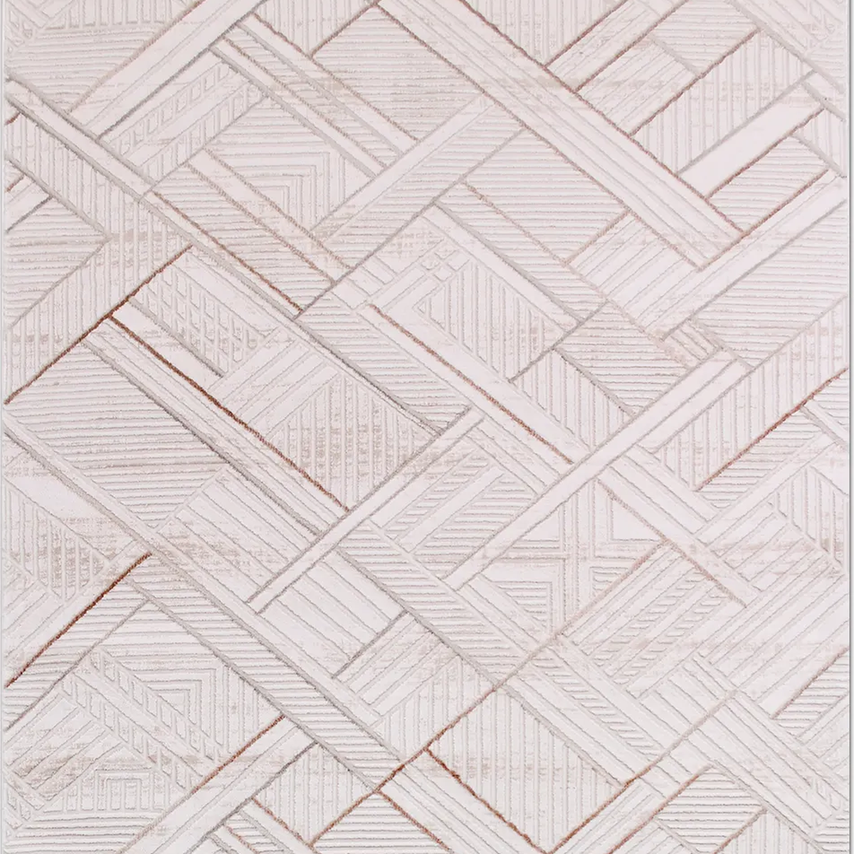 SHARED | Waterlight Cream Geometric Diamond Modern Machine Woven Livi photo 6