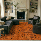 SHARED | Hornbeam Terracotta Boho Abstract Tribal Style Machine Woven photo 7
