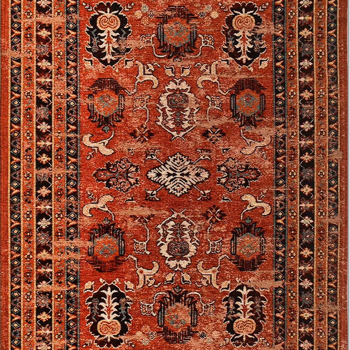 SHARED | Crescent Rust Persian Style Traditional Machine Woven Living photo 7
