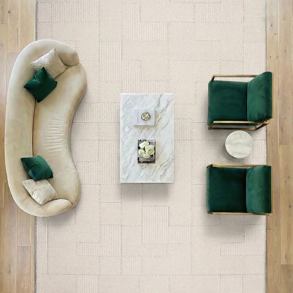 SHARED | Mistral Cream Geometric Modern Machine Woven Ivory Living Ro photo 7