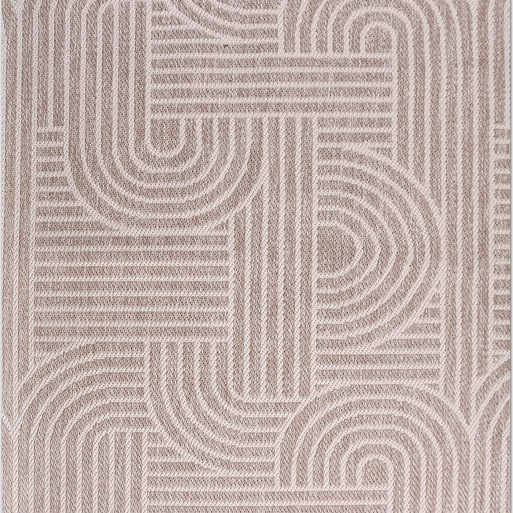 SHARED | Mica Beige Ivory Geometric Transitional Modern Machine Woven photo 8