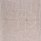 SHARED | Mica Beige Ivory Geometric Transitional Modern Machine Woven photo 8
