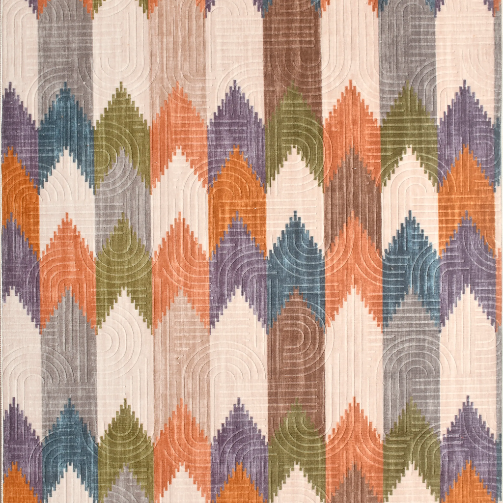 SHARED | Downs Multicolour Geometric Chevron Modern Machine Woven Liv photo 8