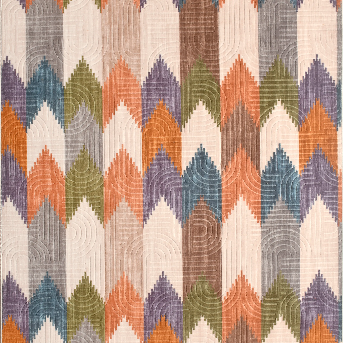 SHARED | Downs Multicolour Geometric Chevron Modern Machine Woven Liv photo 8