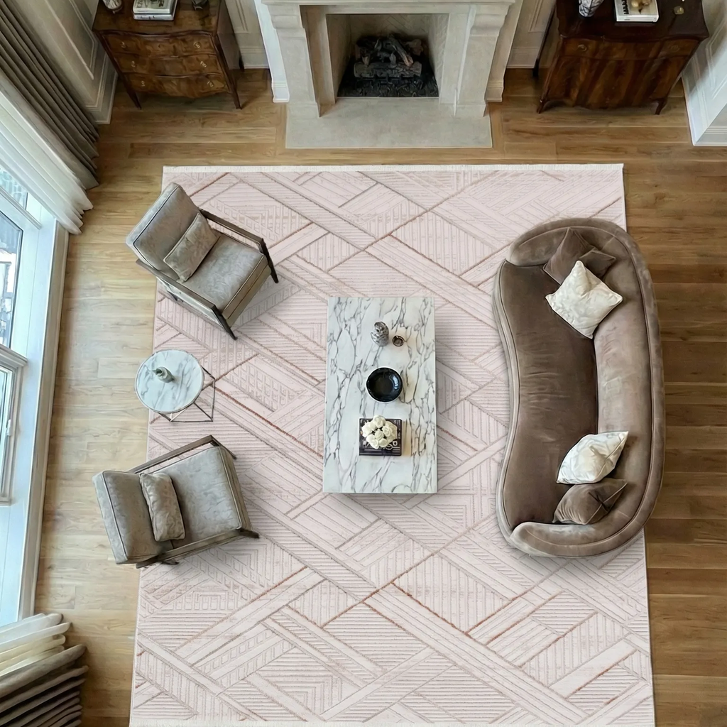 SHARED | Waterlight Cream Geometric Diamond Modern Machine Woven Livi photo 7